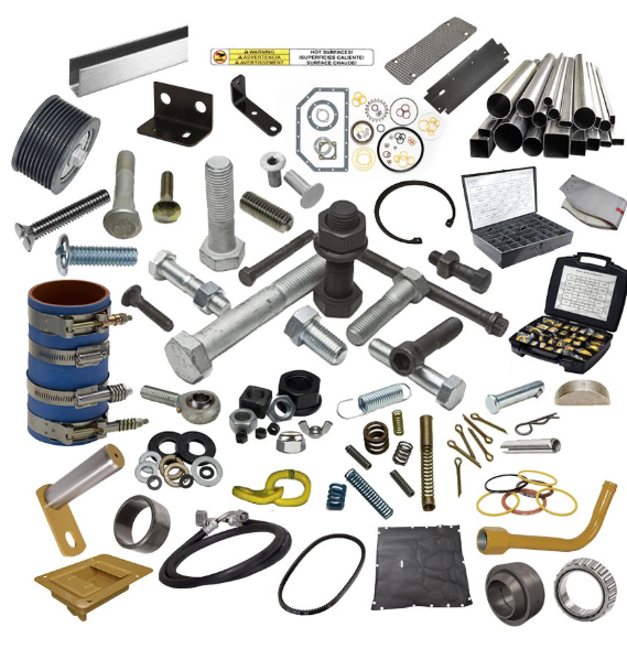 Assorted commercial replacement parts, fittings and hardware